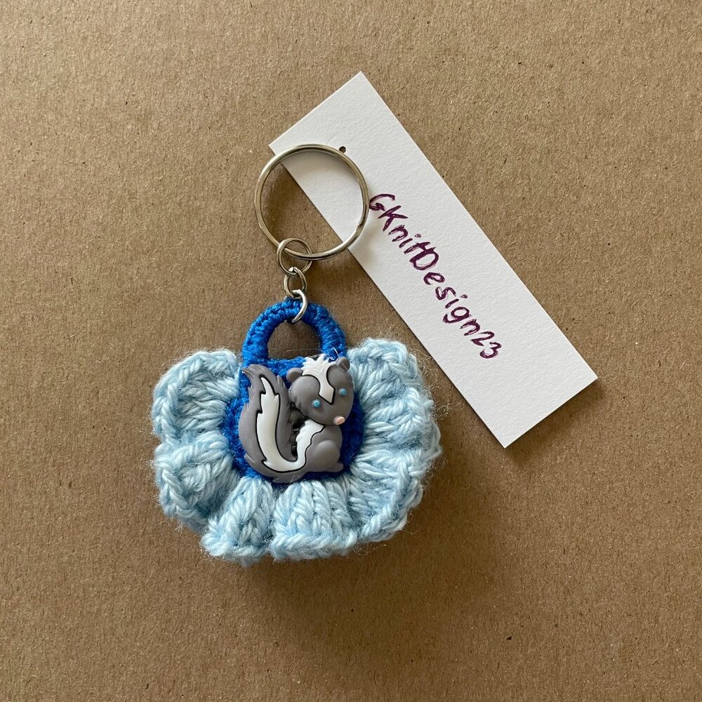 Little Squirrel Keychain Charm, Crochet Handmade Backpack Charm